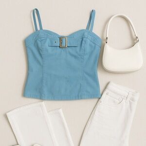 Q.U.E. Blue top size 14 Y2K tube top